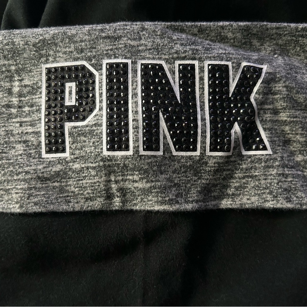 Victoria's Secret PINK Black and Gray Logo leggings